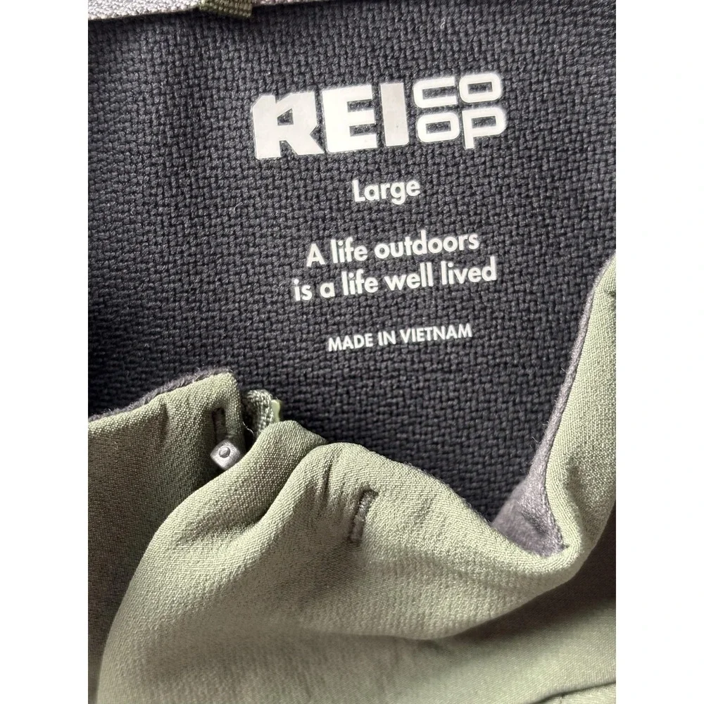 REI Co-op Jacket Mens Large Green Junction Hybrid Cycling Windbreaker Reflective